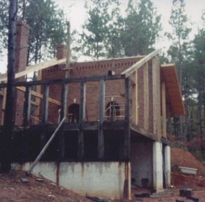 The house was framed with White Oak: 8 x 8 posts, beams, and rafters; 8 x 12 floor joists.