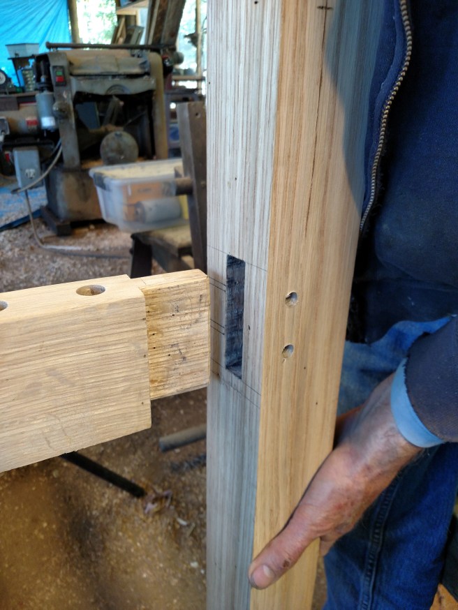 Fitting the mortise and tenon